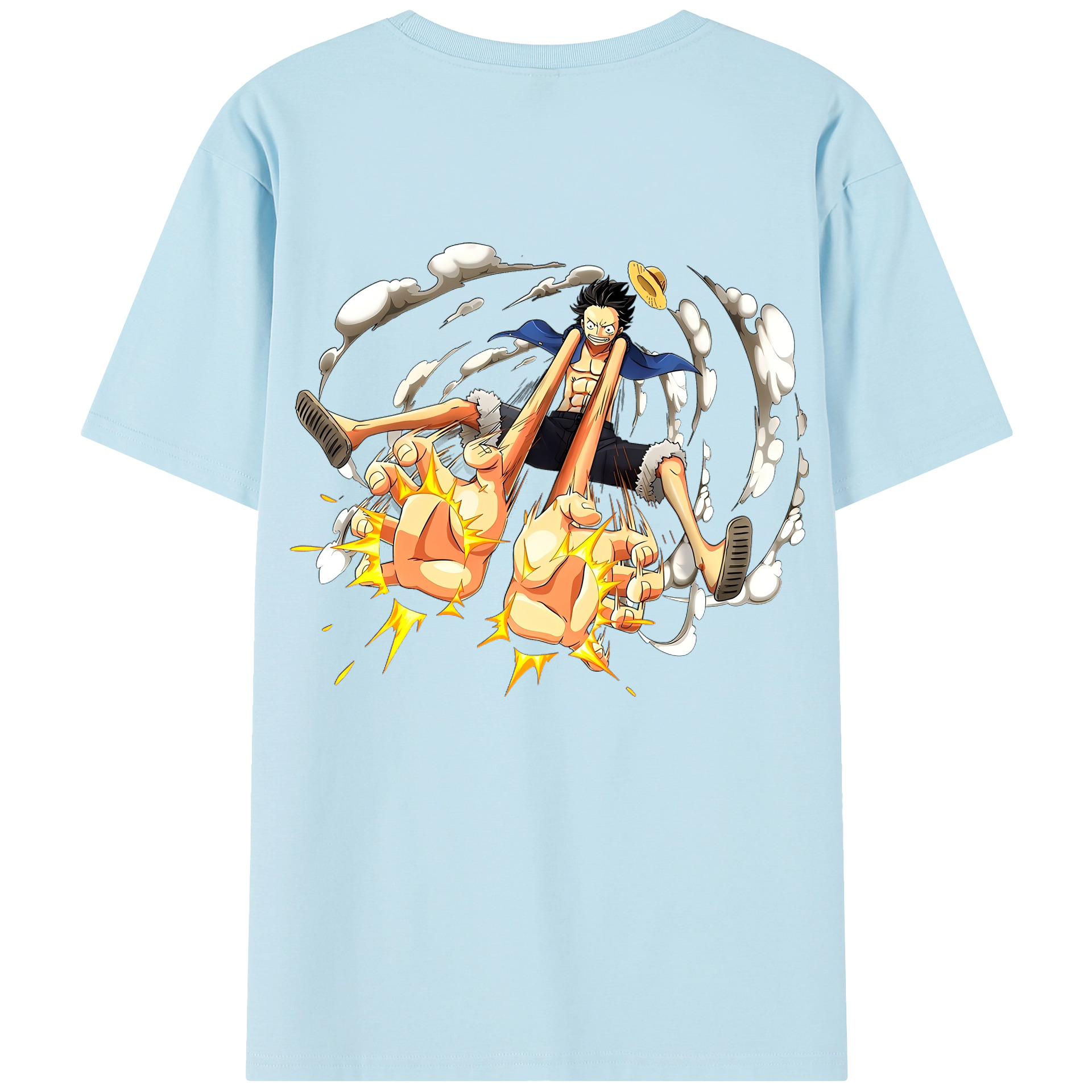 ワンピース モンキー・D・ルフィ ONE PIECE Monkey D. Luffy 綿100％半袖Tシャツ（背面プリント）